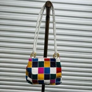 La Covina Patchwork Genuine Leather 80s 90s Vintage Purse